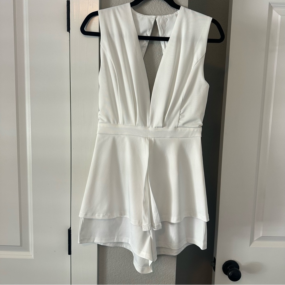 White Sleeveless Jumpsuit Romper